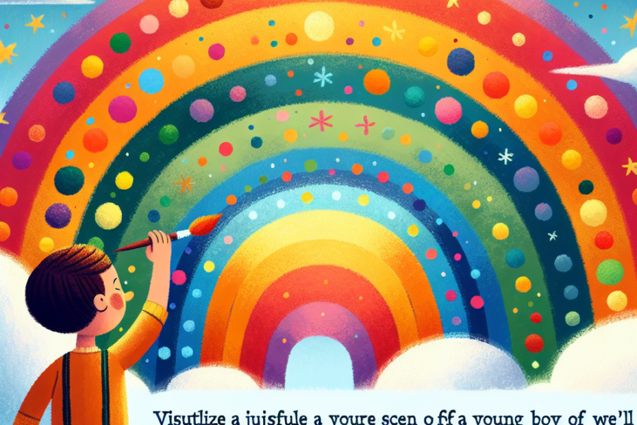 Sammy decided to paint his own rainbow in the sky. He gathered all the colors he could find and began painting with great enthusiasm. His rainbow stretched across the sky