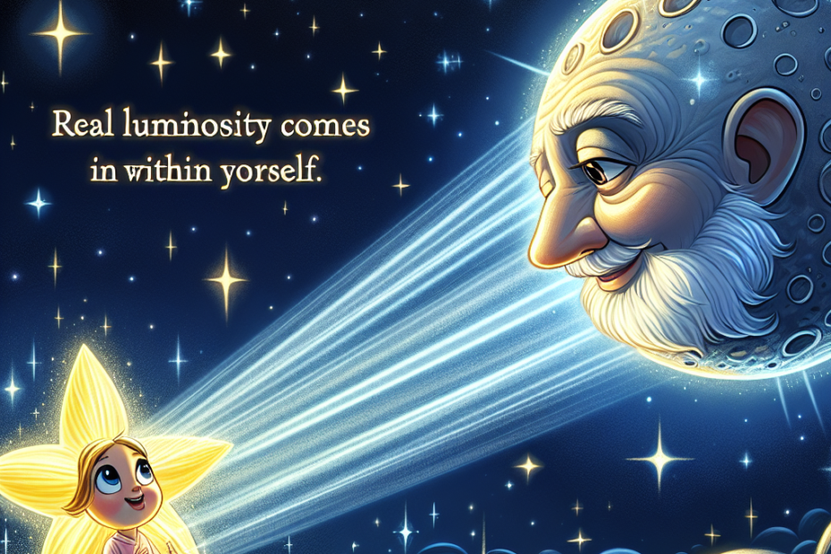Twinkle asked the wise old moon for advice. The moon told her that true brightness comes from within